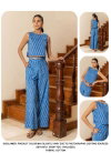 SET0197 Ladies Cotton Blue Printed Cord Set Wholesale Market In Surat